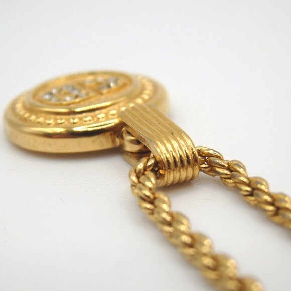 Authentic Christian Dior CD logo Necklace metal/Rhinestone [Used] - Picture 5 of 8